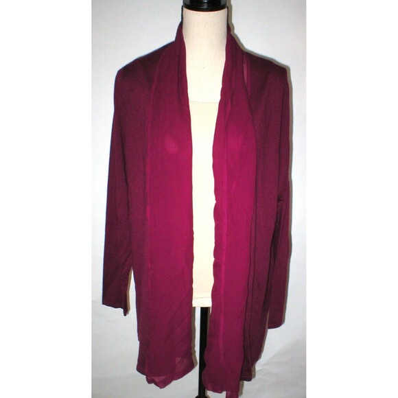 New NWT $540 Womens Max Mara Marina Rinaldi Sweater Open Cardigan M Purple Silk - Picture 1 of 11